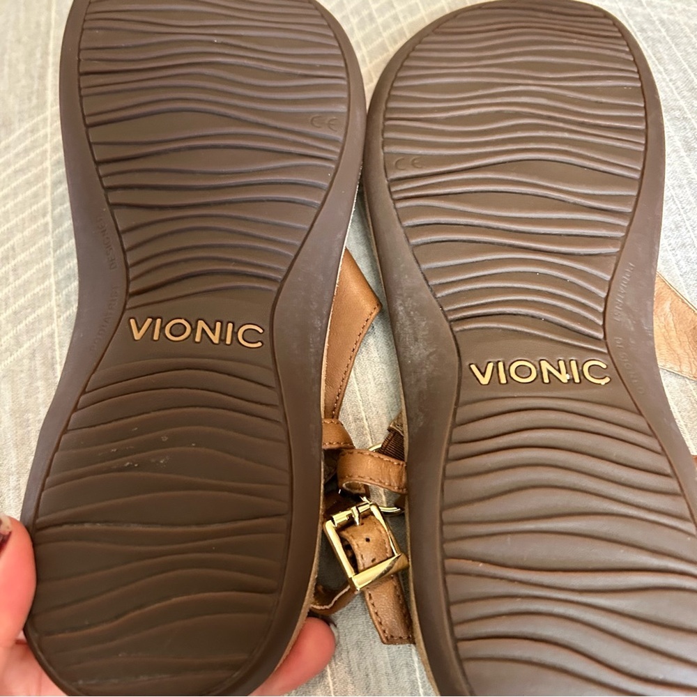 Vionic Kirra Toe Post Sling Back Leather Sandals … - image 8